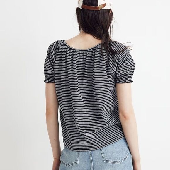 NWT Madewell  Peasant Blue Blouse size SMALL - Picture 2 of 12